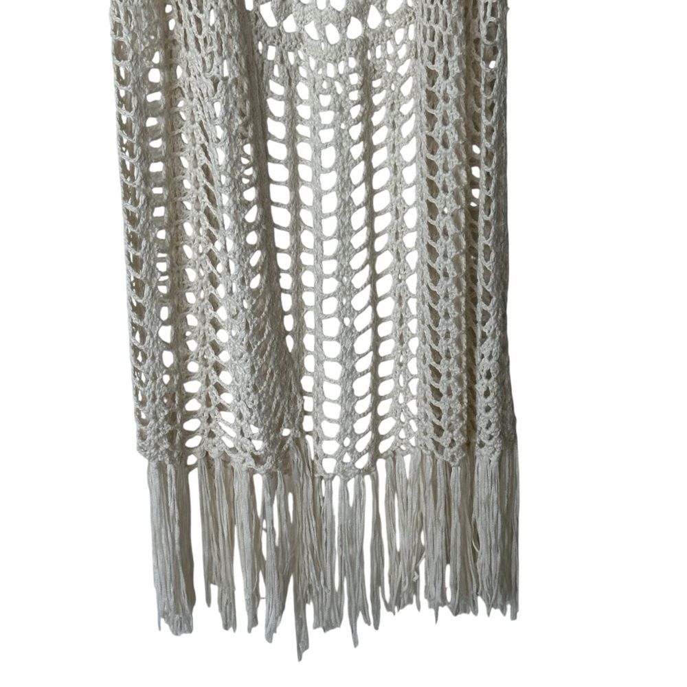 Umgee Crochet Fringe Ivory cardigan sweater size L - Picture 8 of 11
